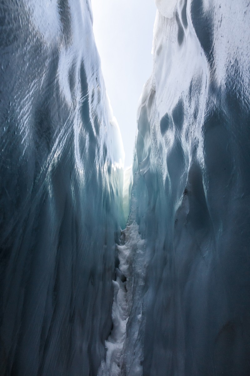 Gletscherspalte am Glacier de la Girose in La Grave