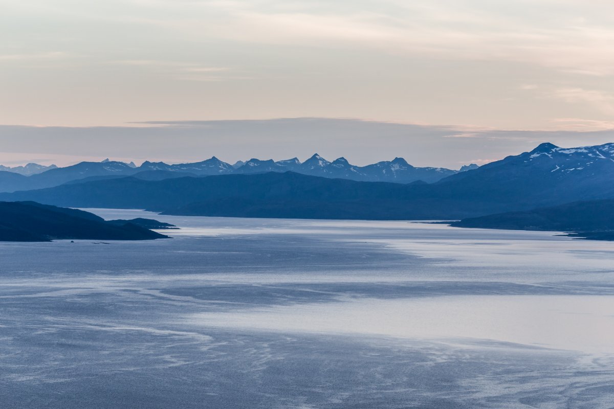 Ofotfjord bei Narvik zur Mitternachtssonne