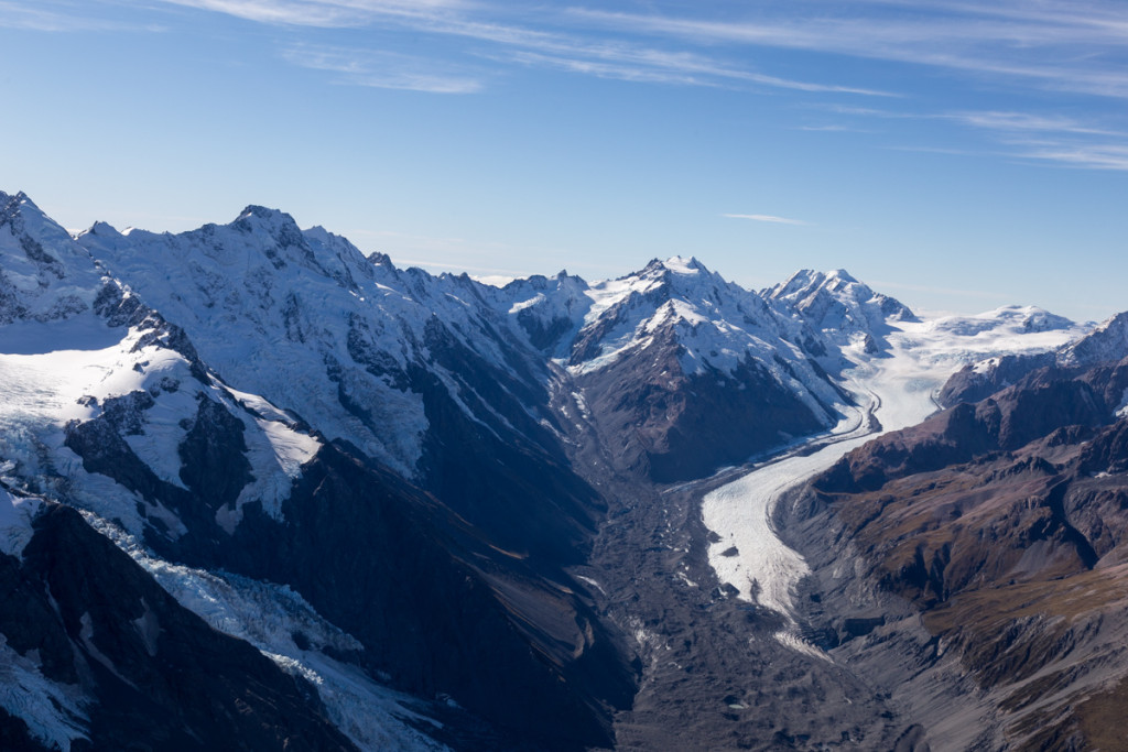 Der Tasman Glacier aus der Vogelperspektive